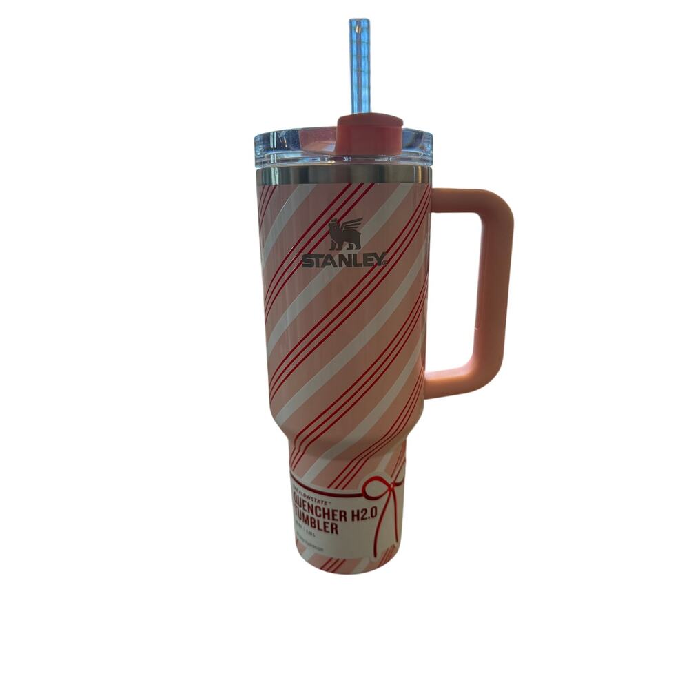 Stanley Christmas Holiday Pink Candy Cane Twist 40oz Tumbler
